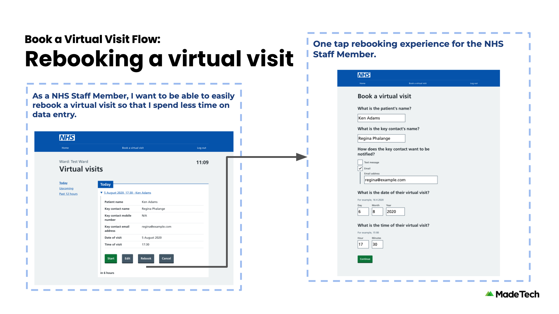 Ward Staff can reschedule a virtual visit