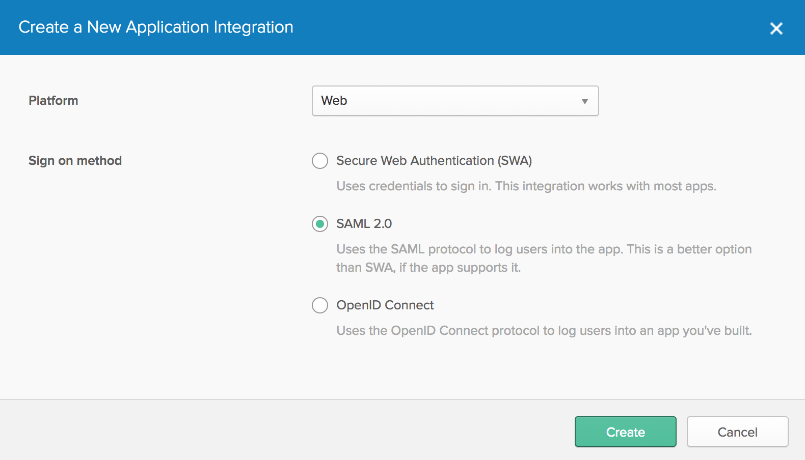New App with SAML 2.0
