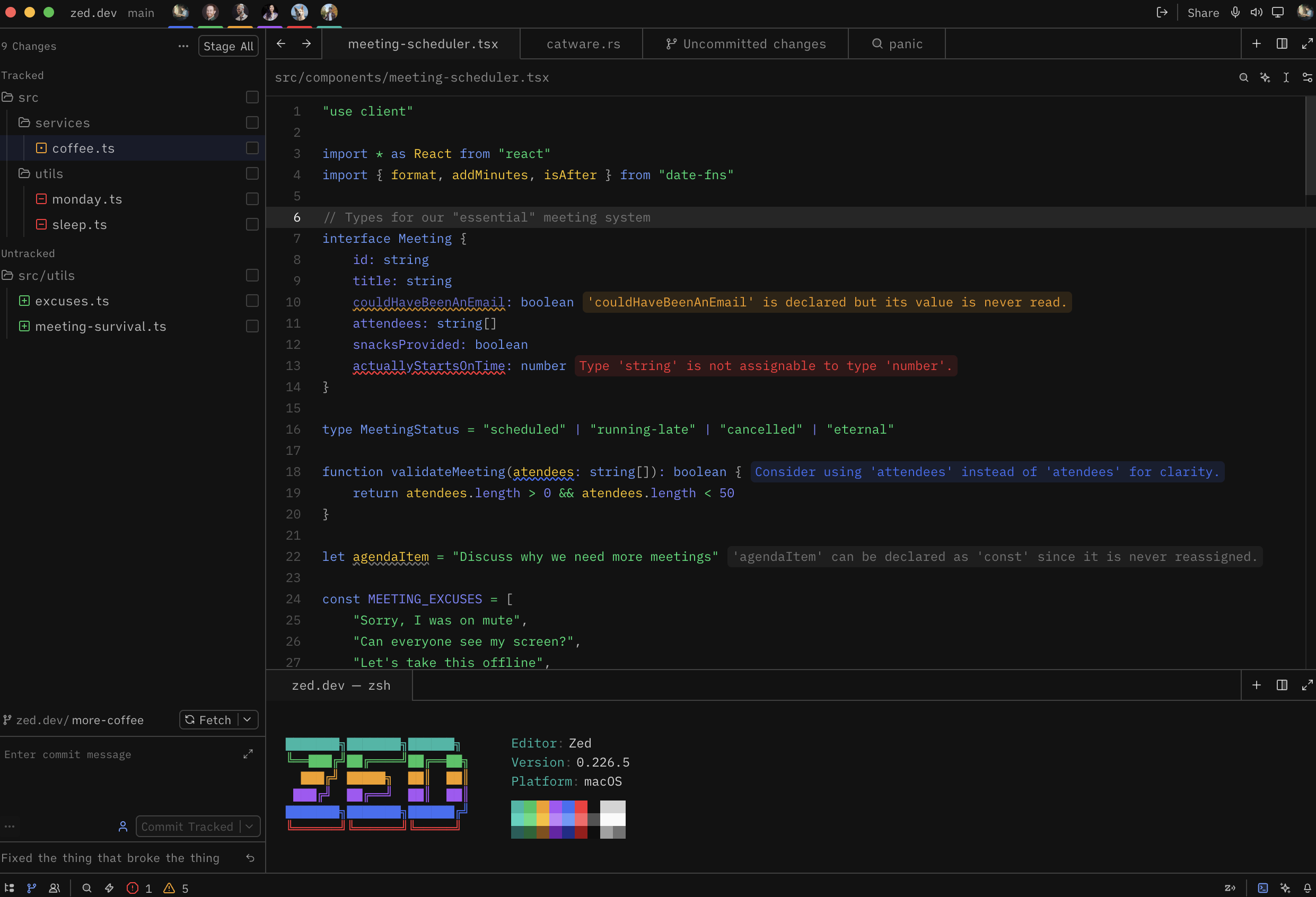 TypeScript in Mantle Dark