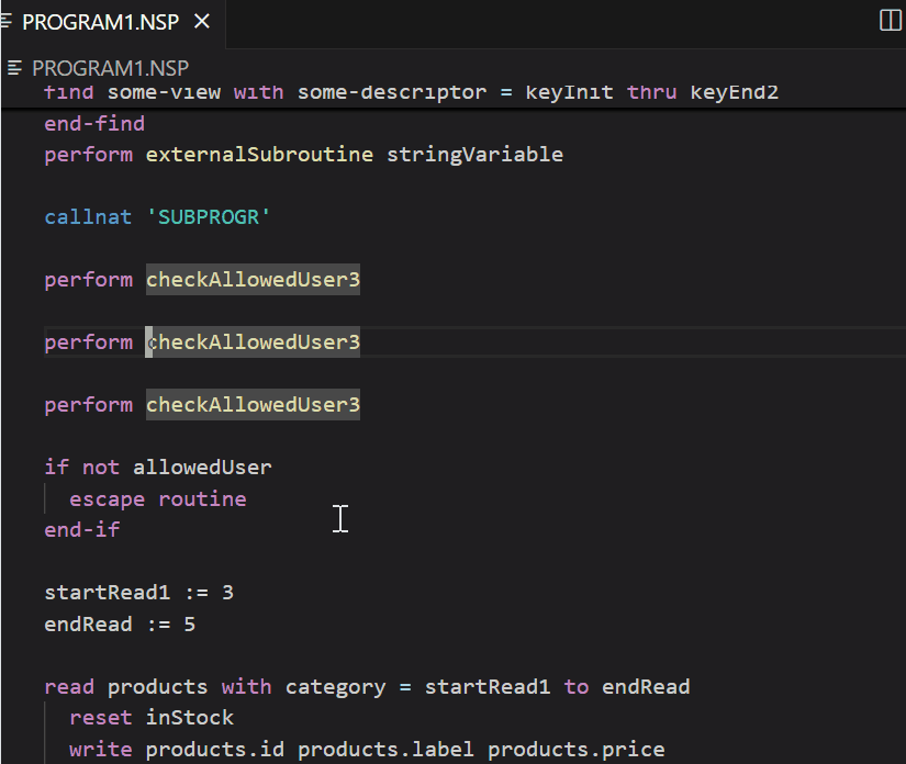 rename internal subroutine