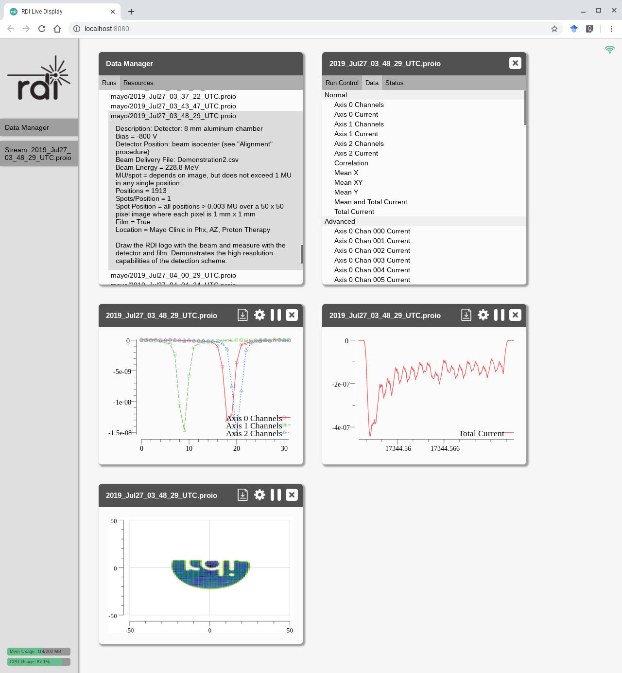 RDI logo beam scan