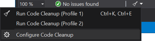 Code Cleanup Menu
