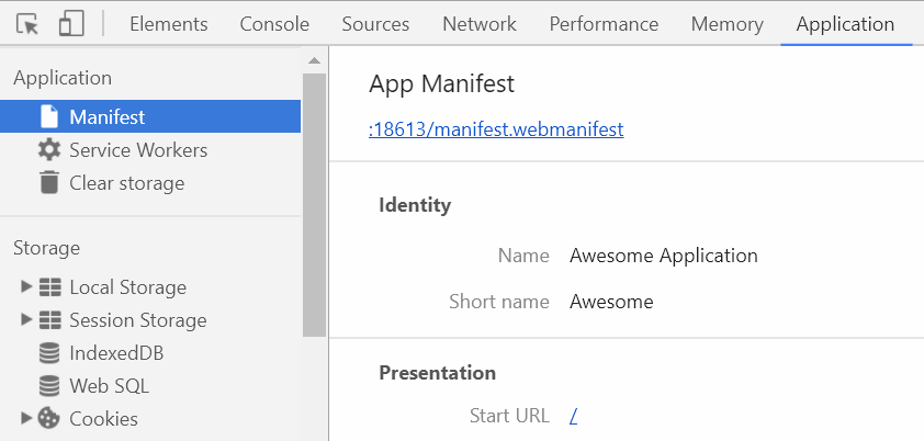 Chrome Dev Tools Manifest