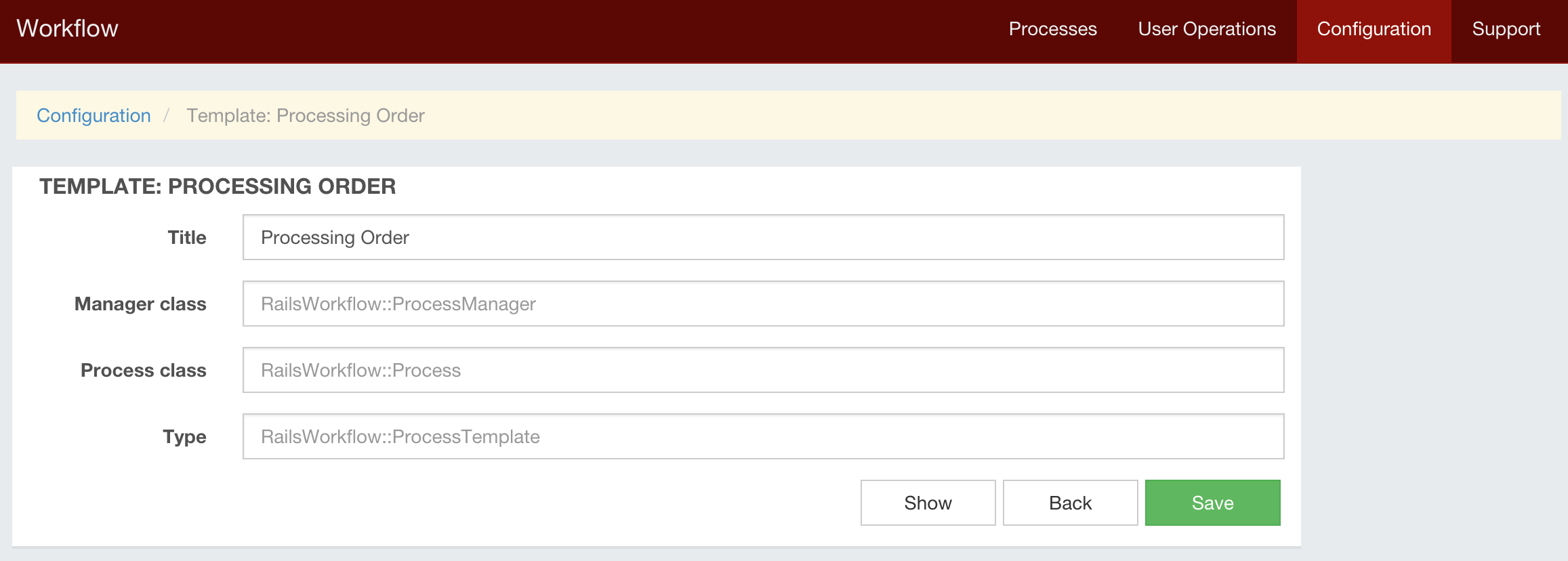 Rails Workflow Configuration