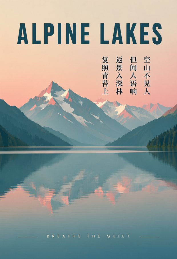 改图实测：往现成海报里加一首竖排古诗