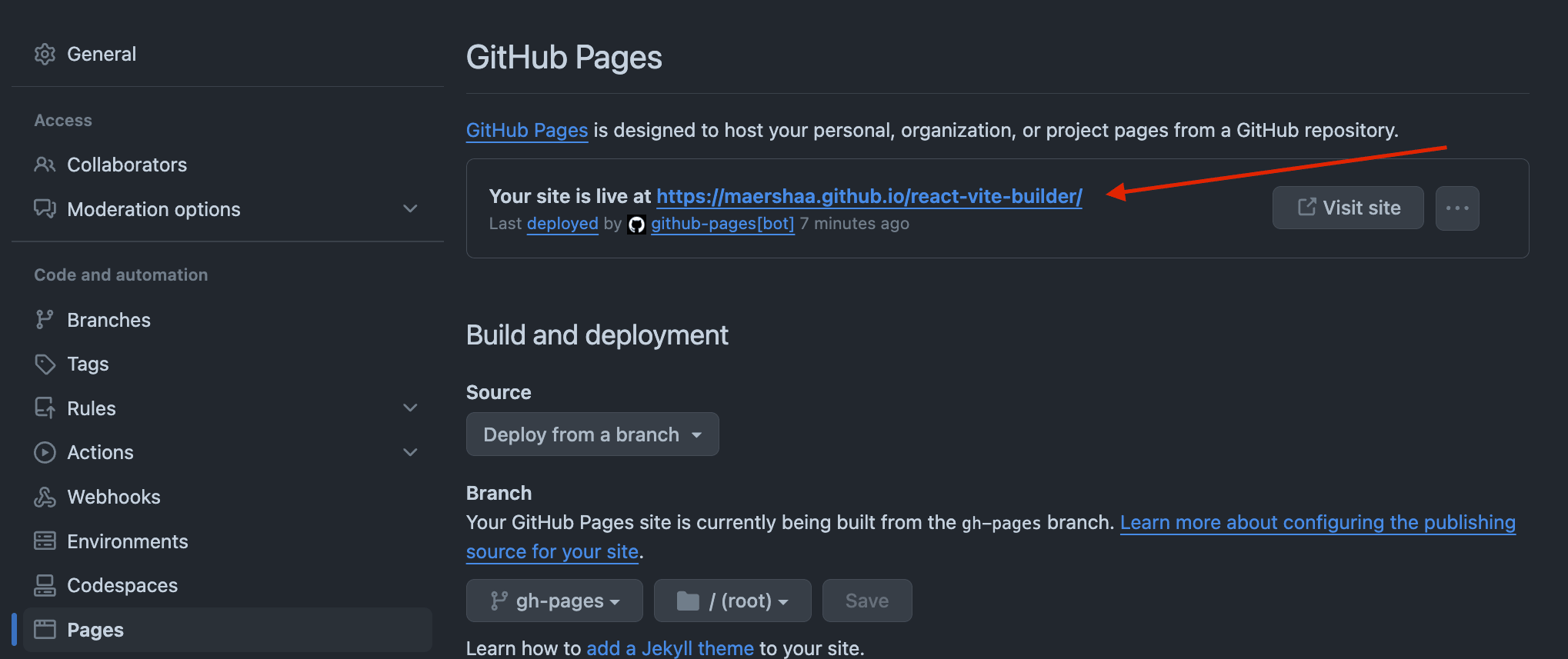 GitHub-pages URL