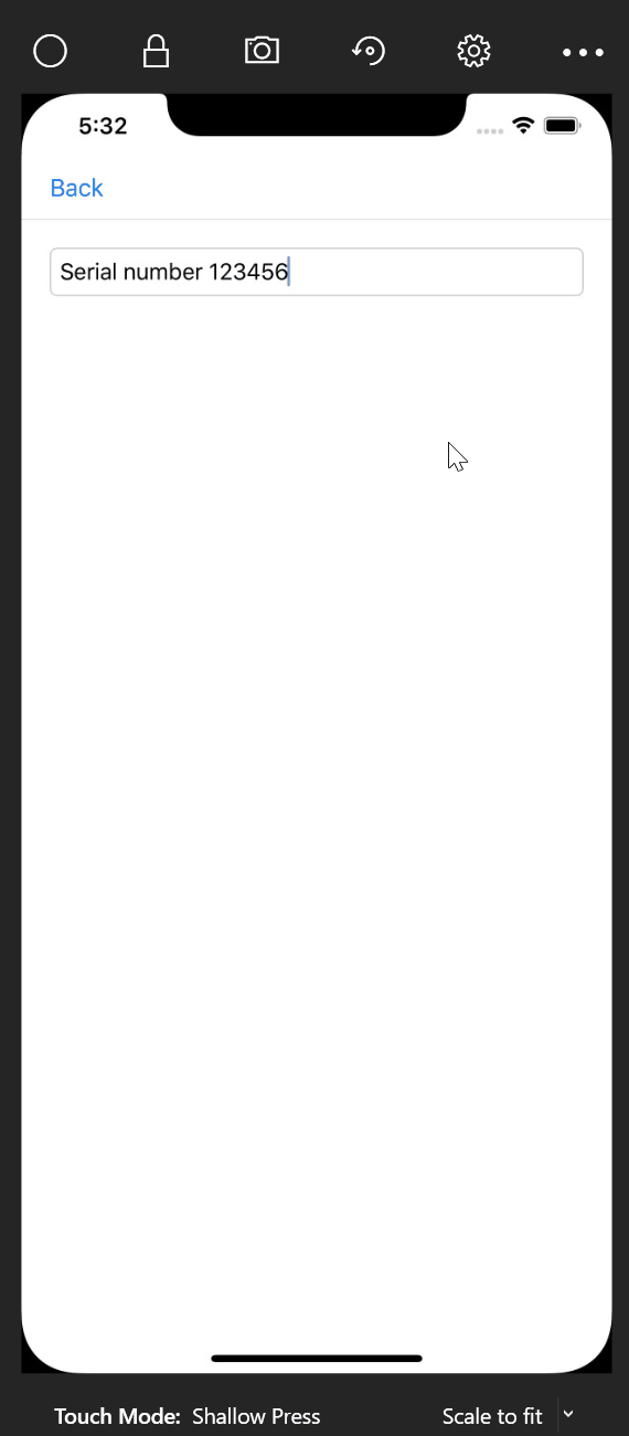 Selected text entry 