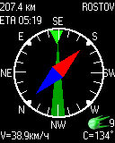 Compass with waypoint direction