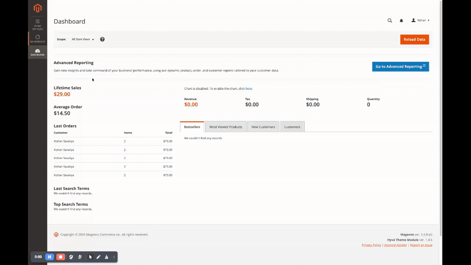 Admin Menu Manager — full workflow