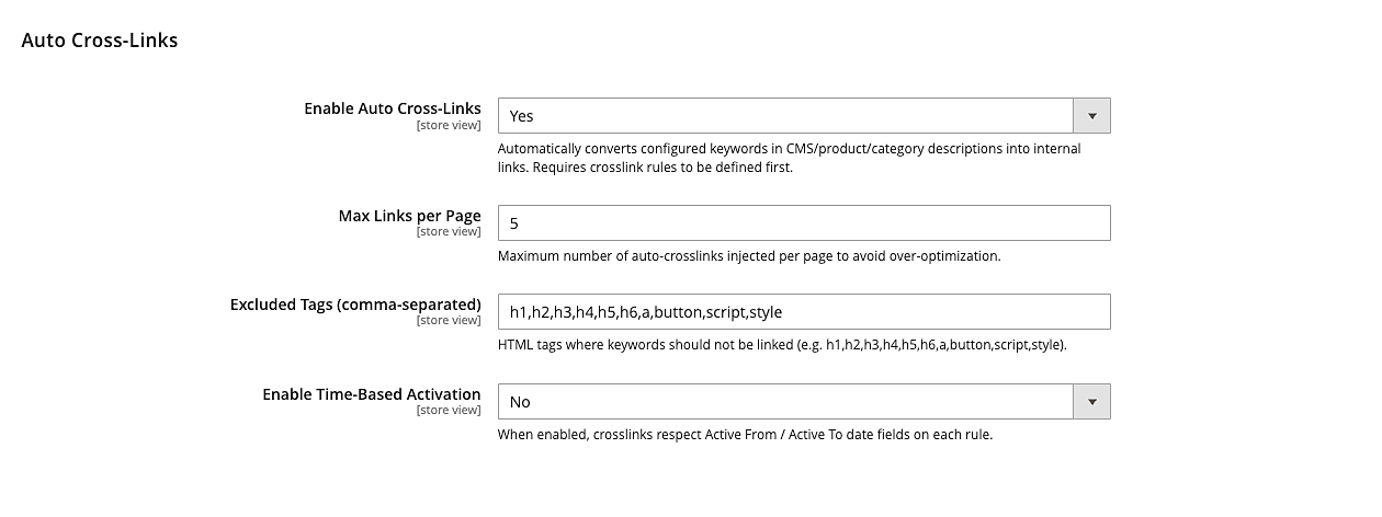 Admin configuration