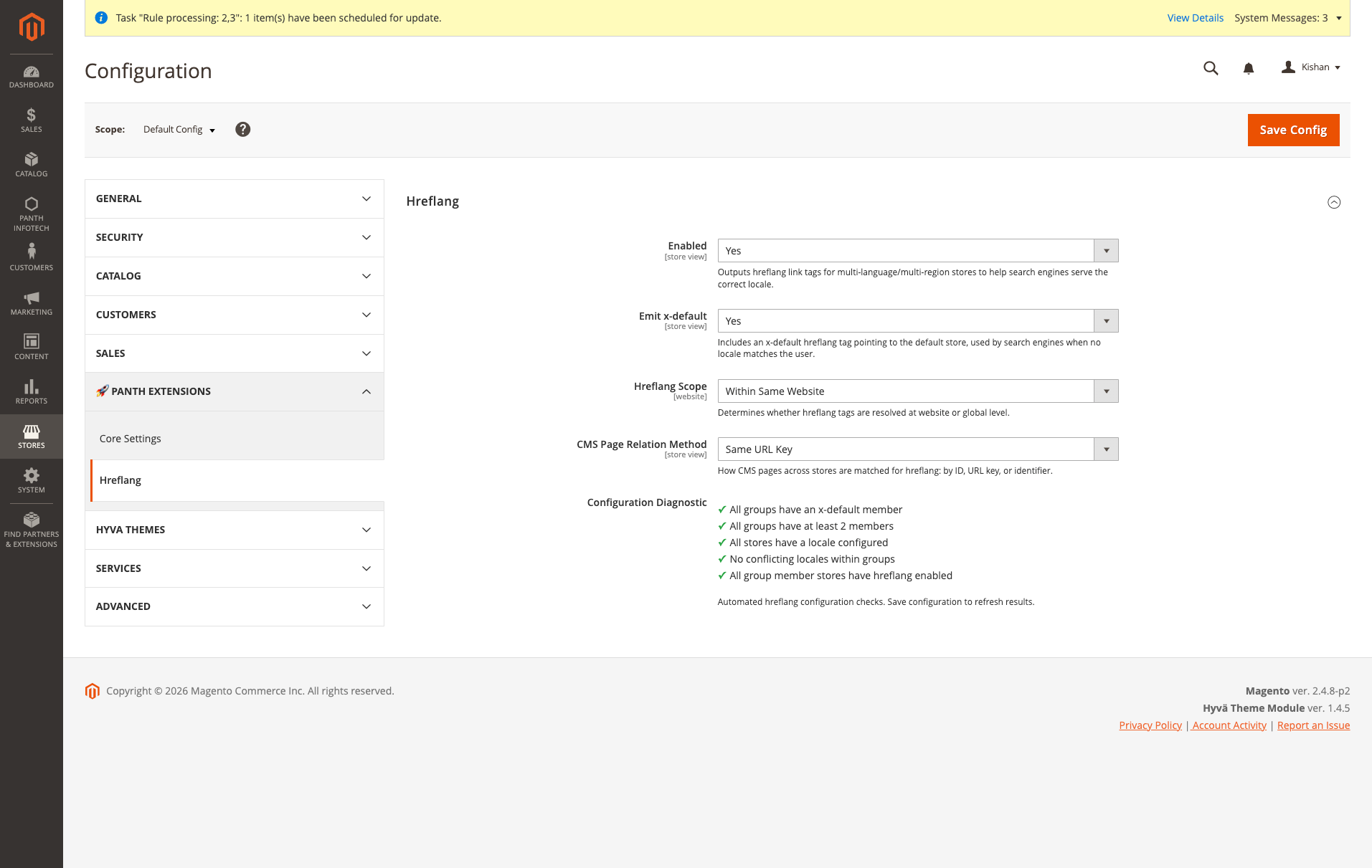 Admin configuration