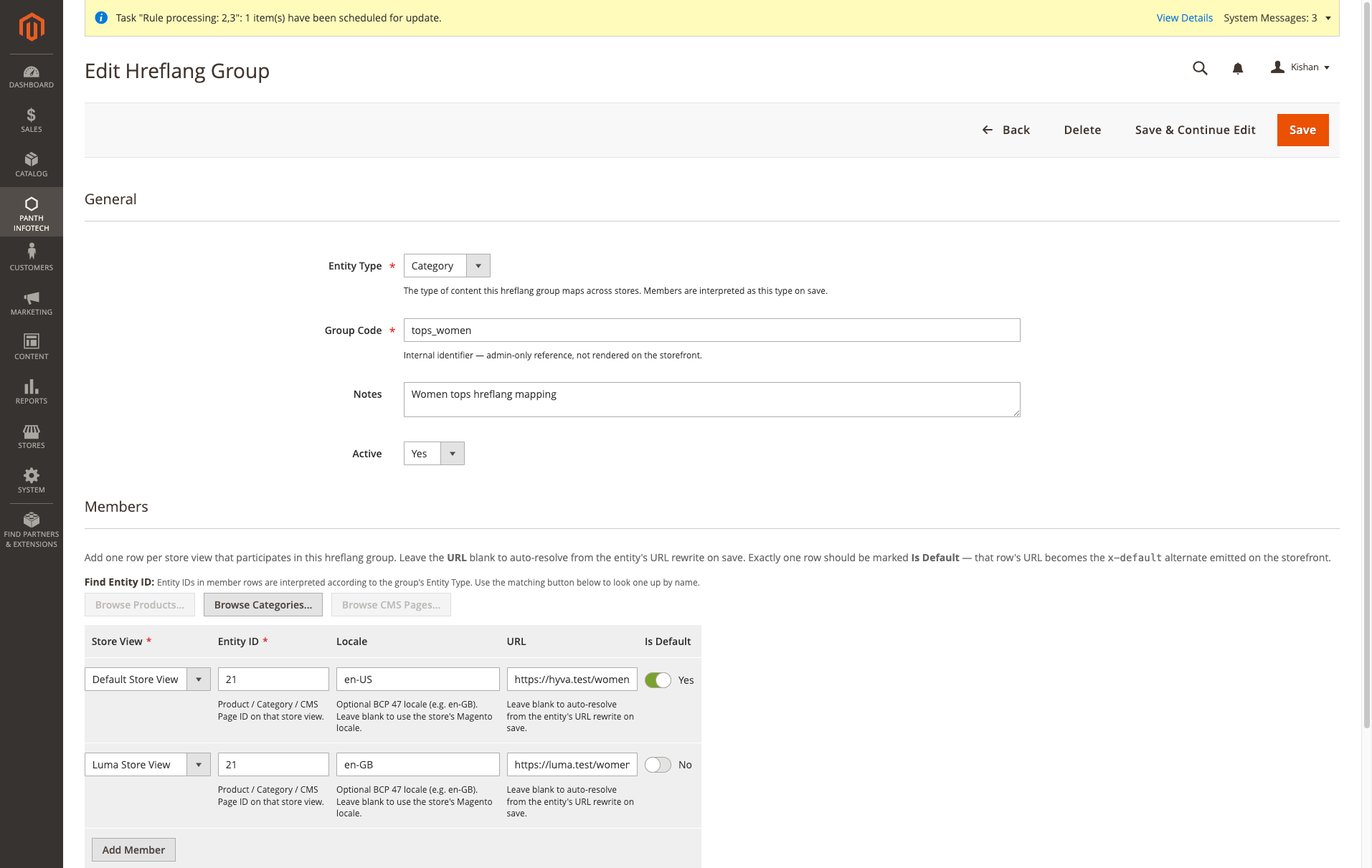 Edit group form