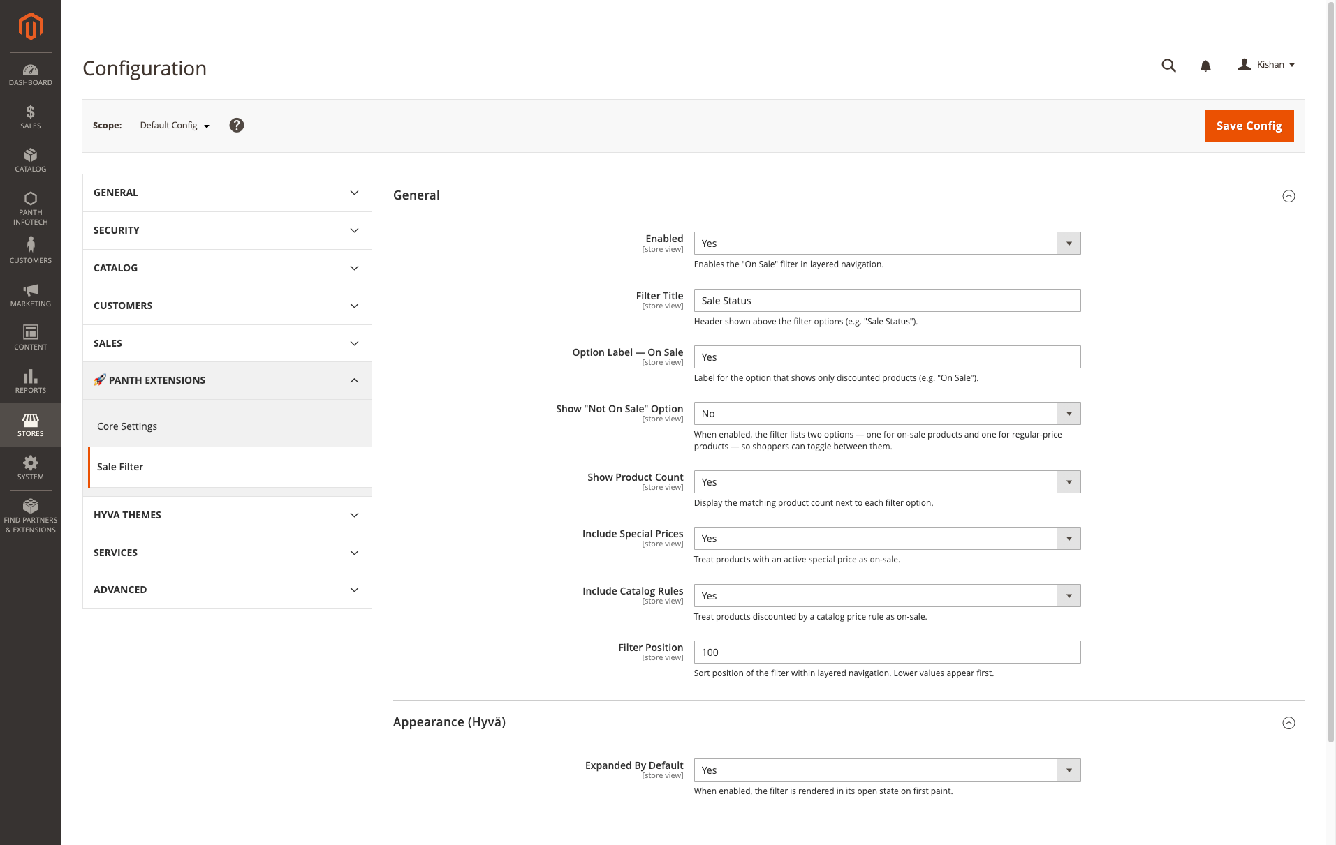 Admin configuration