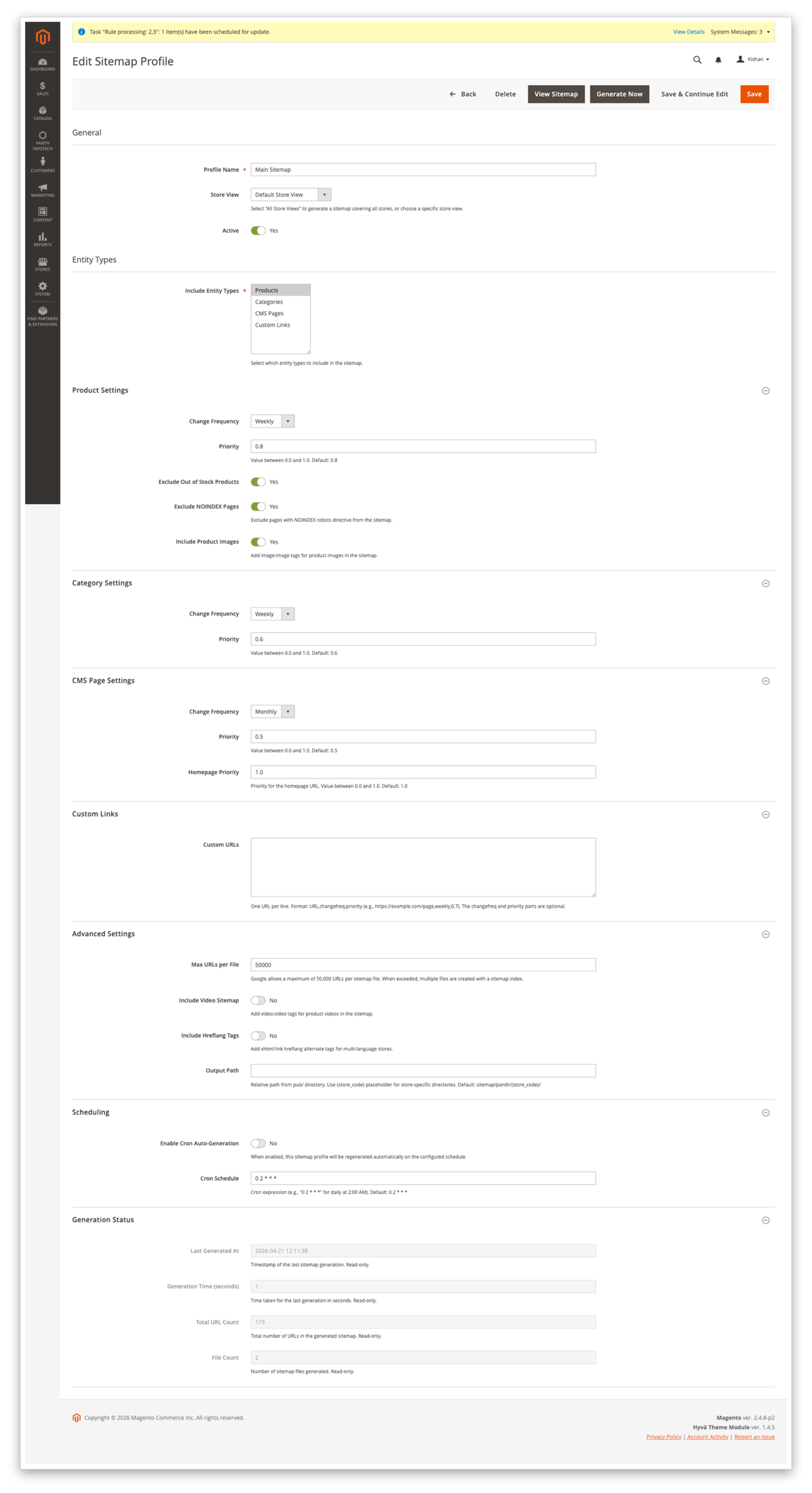 Edit profile form