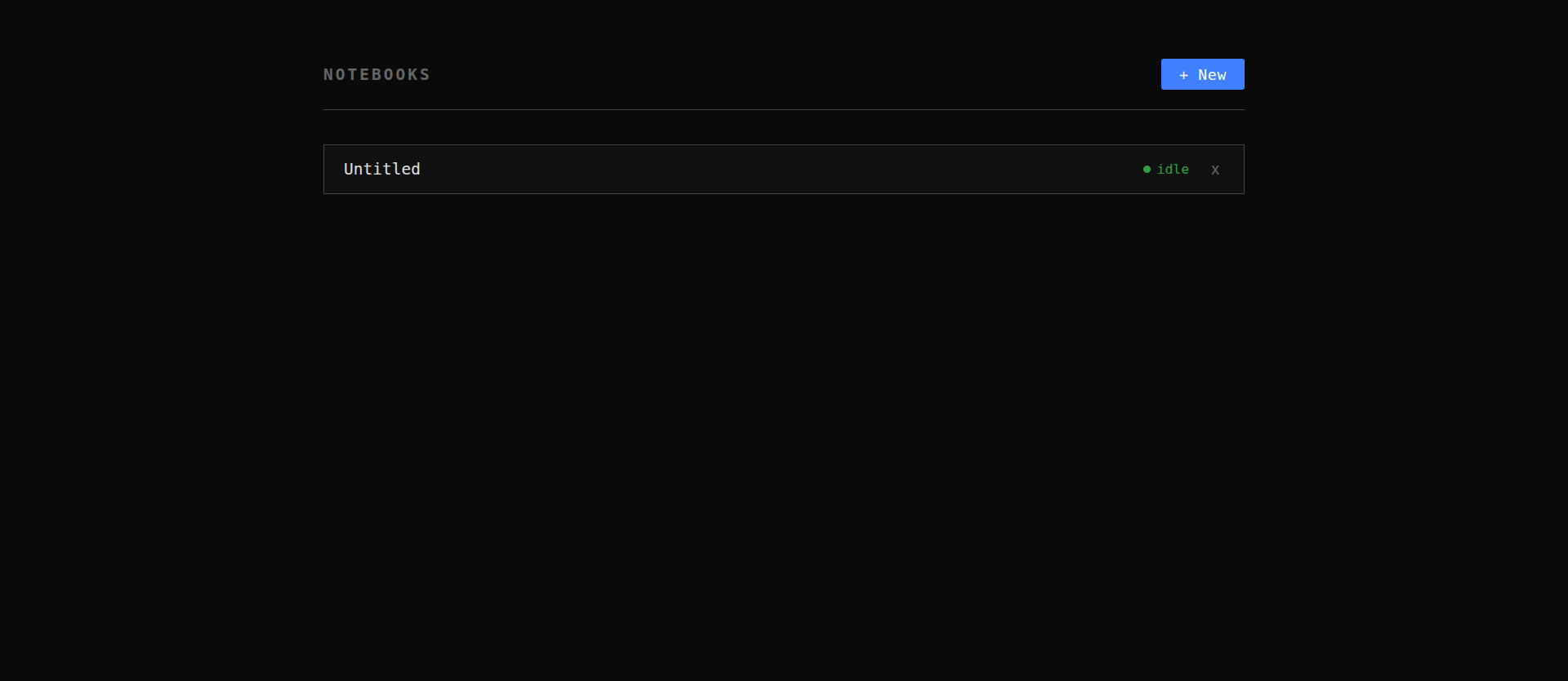 Output 1 โ Notebook list view