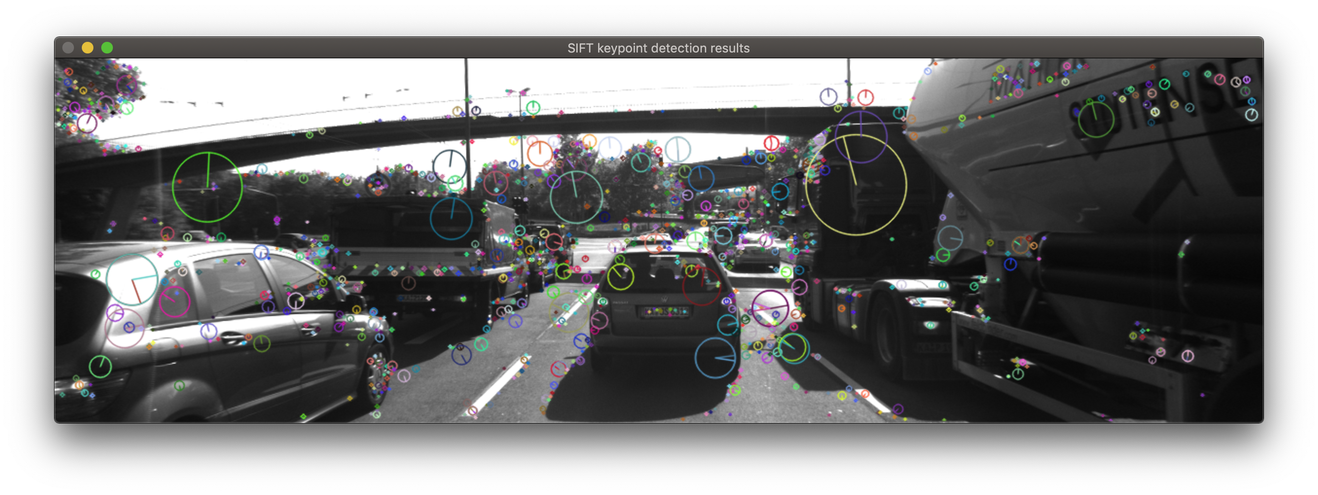 SIFT keypoints visualized