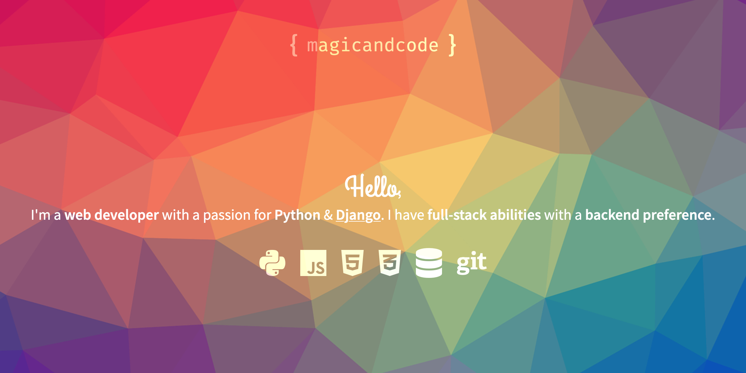 magicandcode portfolio screenshot