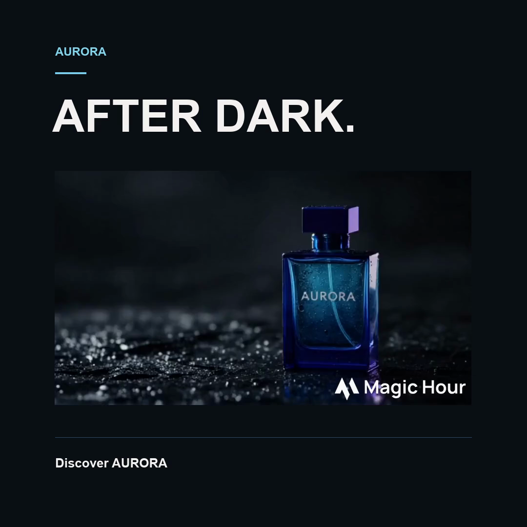 Square AURORA ad with exact headline and CTA