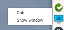 quit/show menu