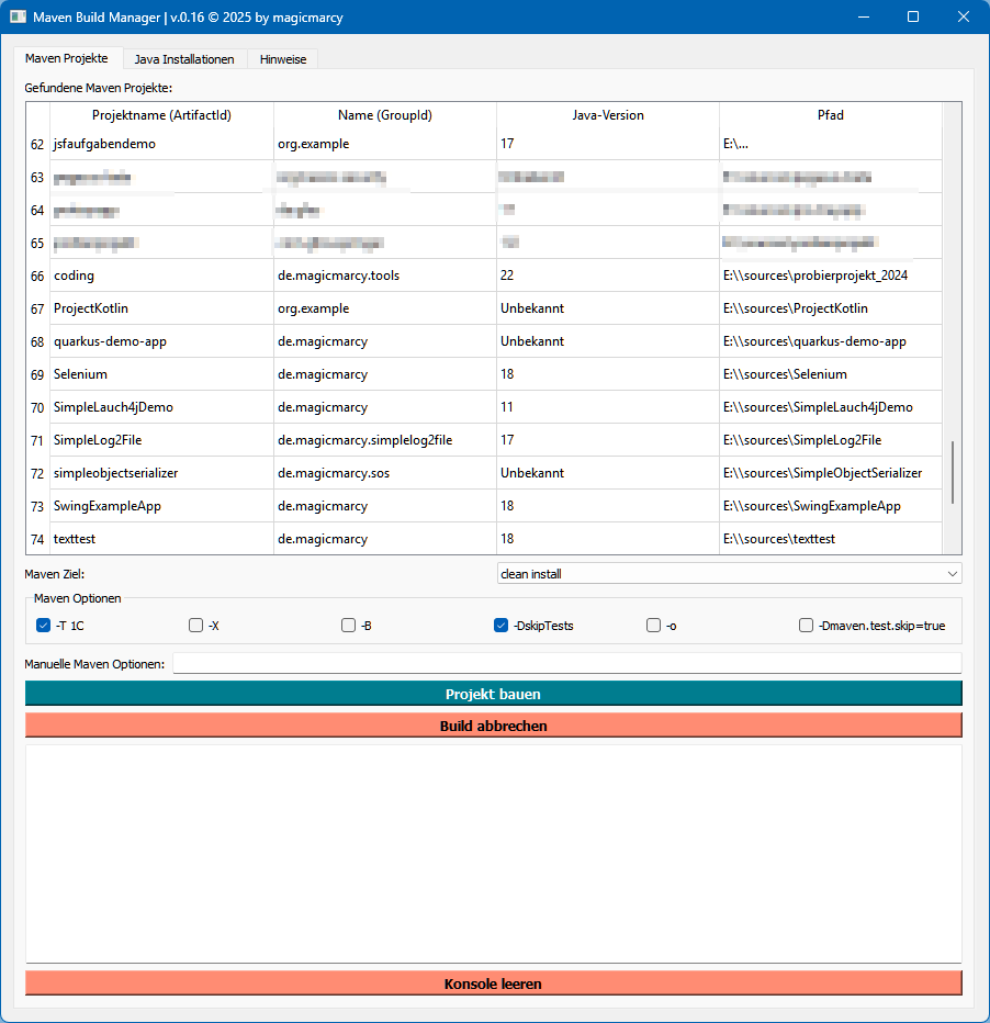Screenshot der Main View