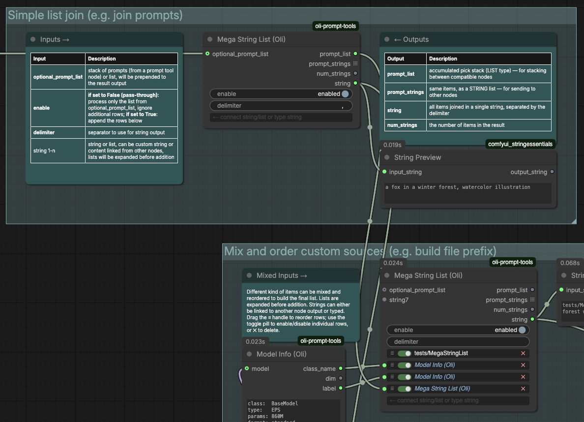 Mega String List example screenshot
