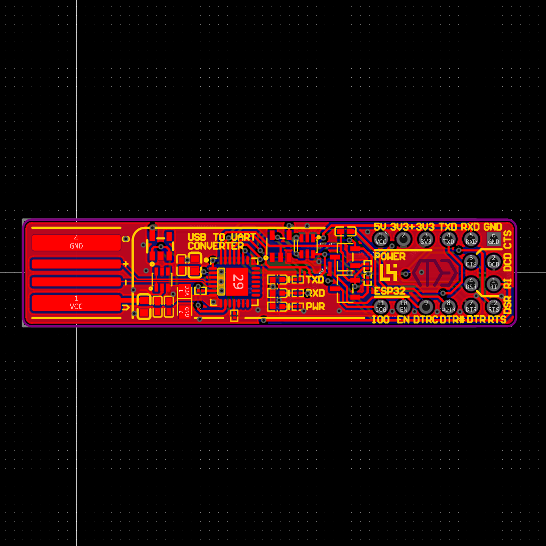 Basic Schematic + PCB example - USB to UART converter stick