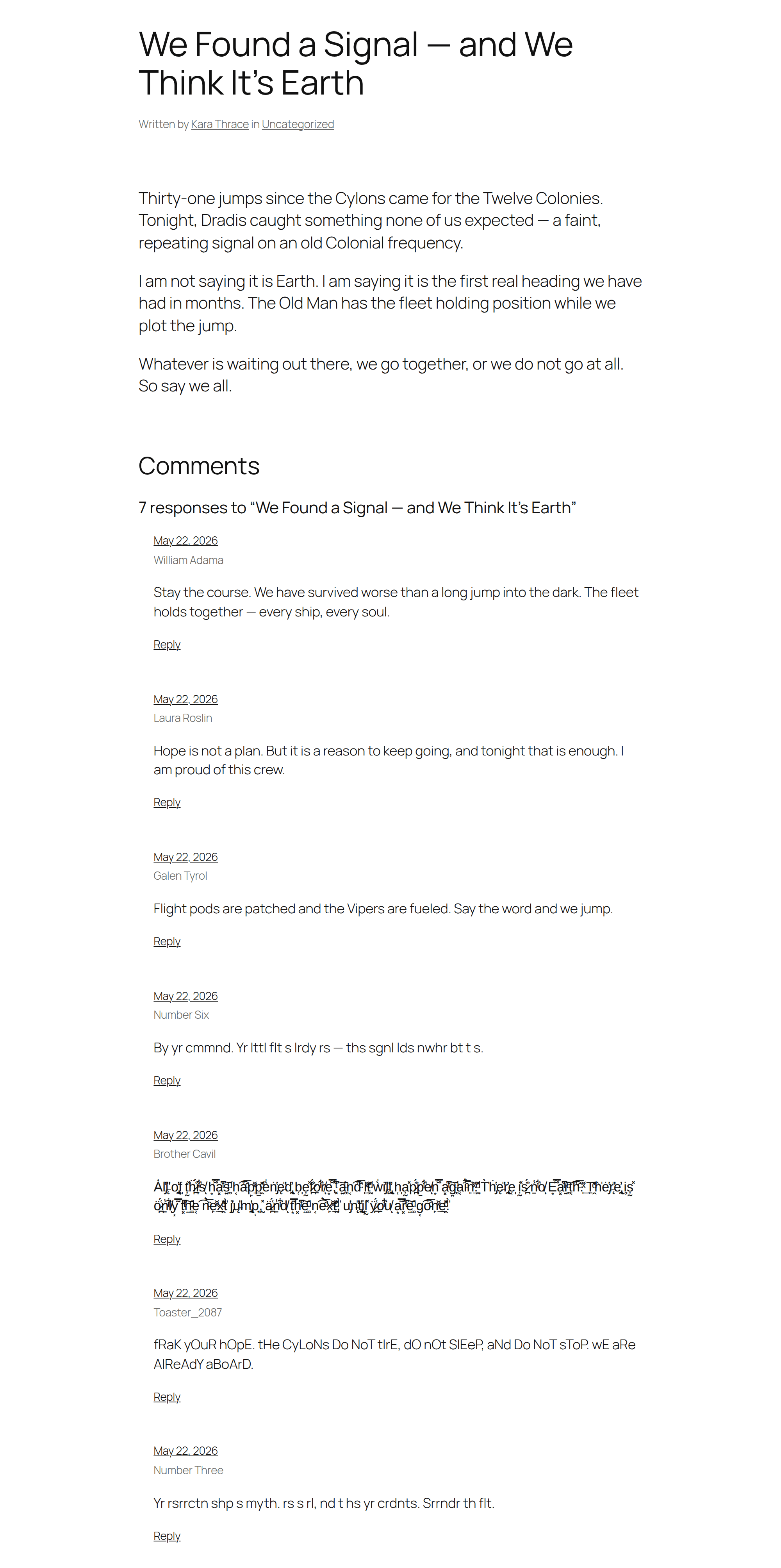 Trapped comments obfuscated for readers, ordinary comments left untouched