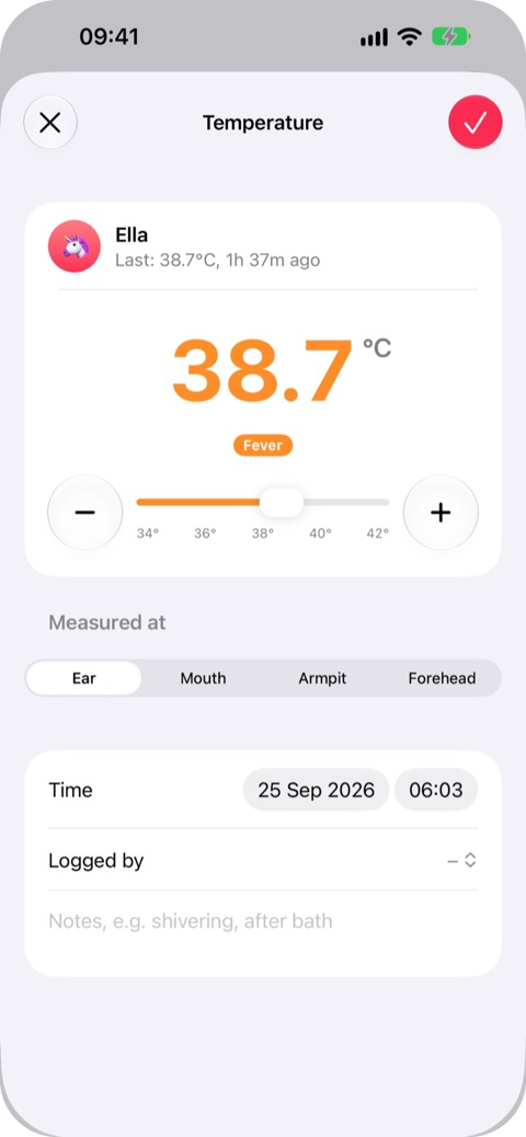 Logging a temperature