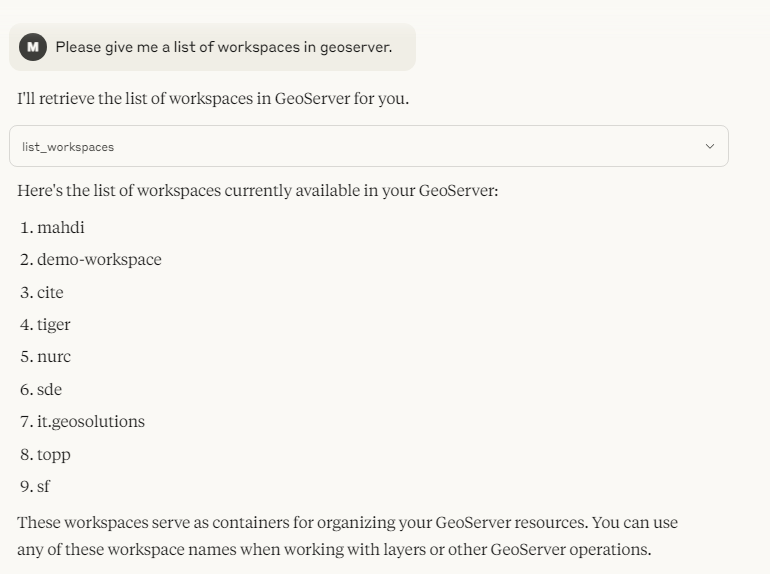 GeoServer MCP Server Demo
