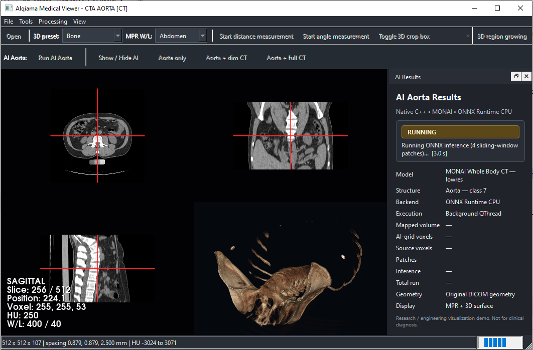 AI inference running while the viewer remains interactive