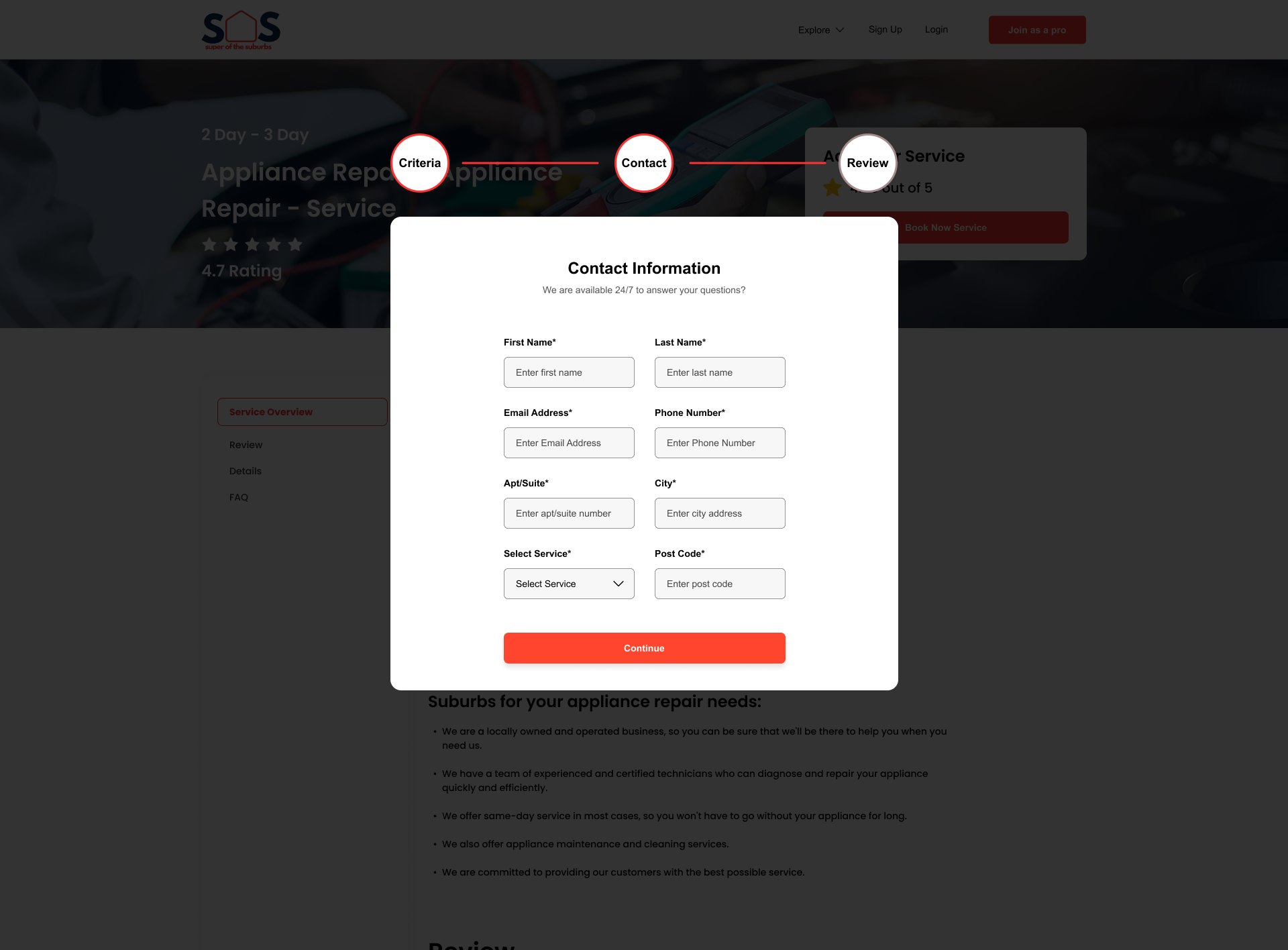 Single Service Page