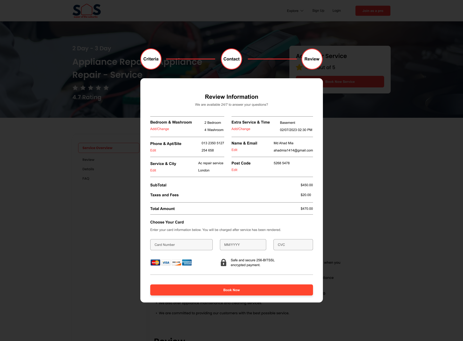 Single Service Page