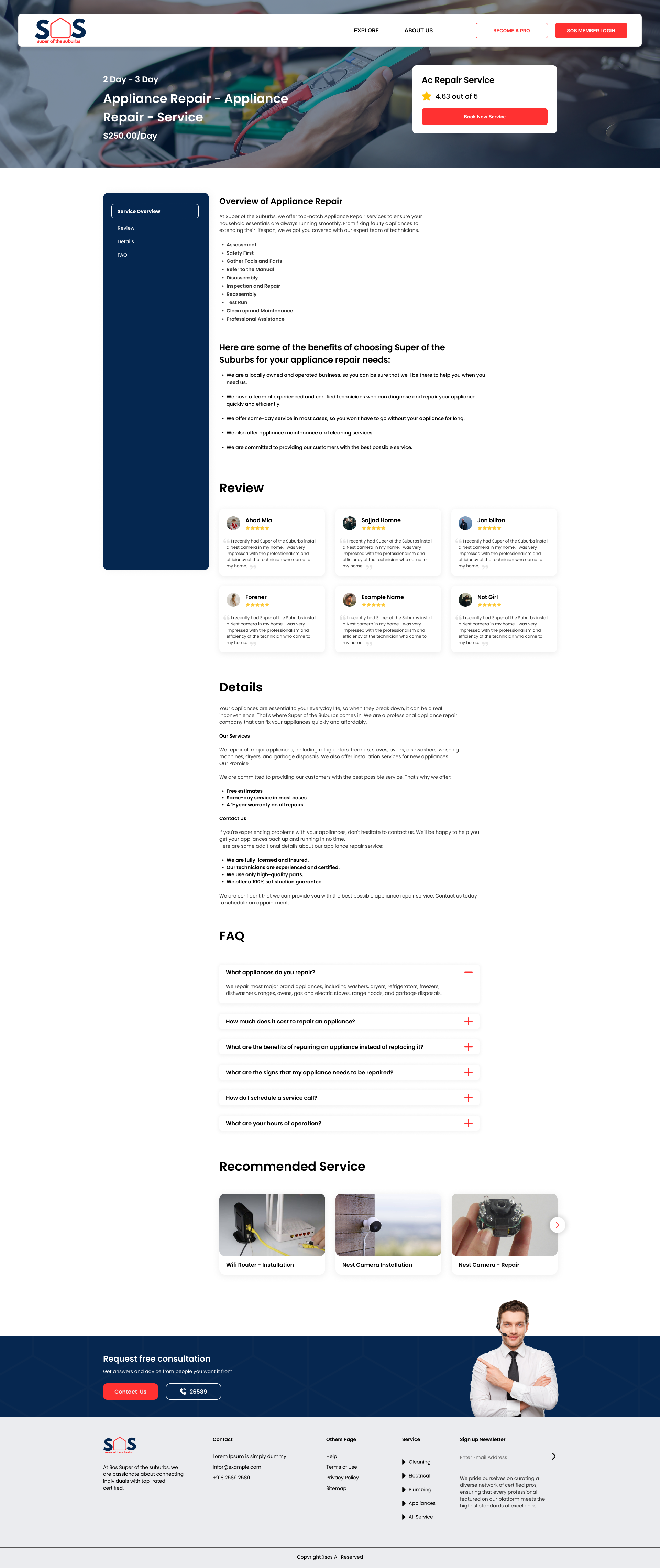 Single Service Page