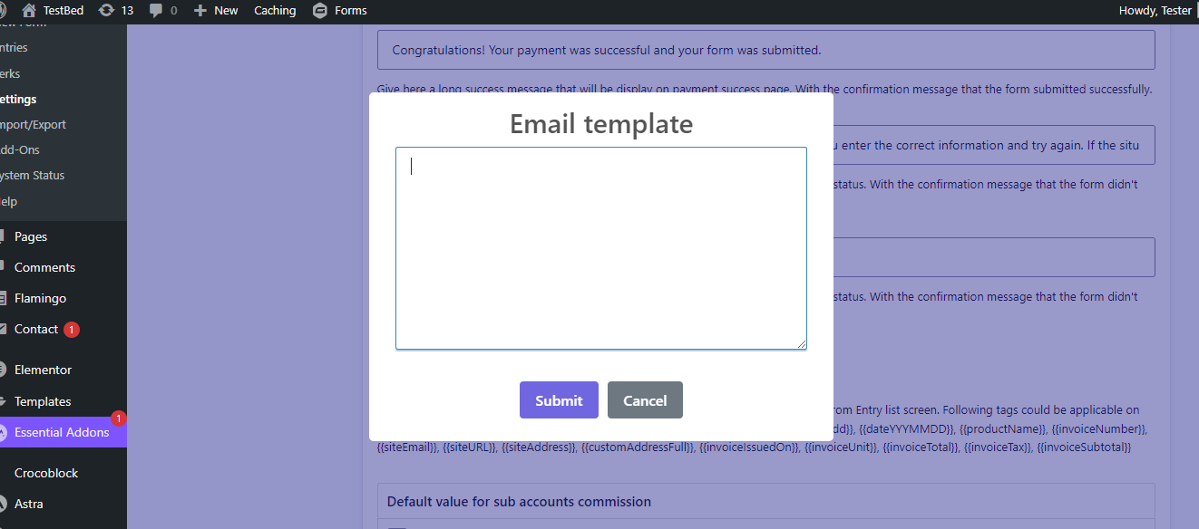 Email template
