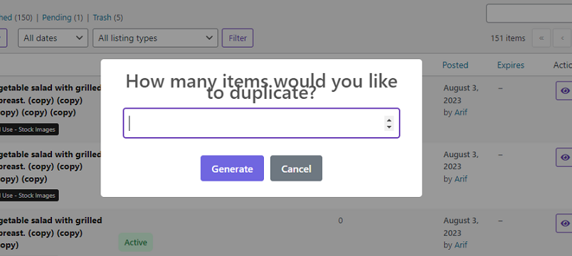 Duplicator Quantity