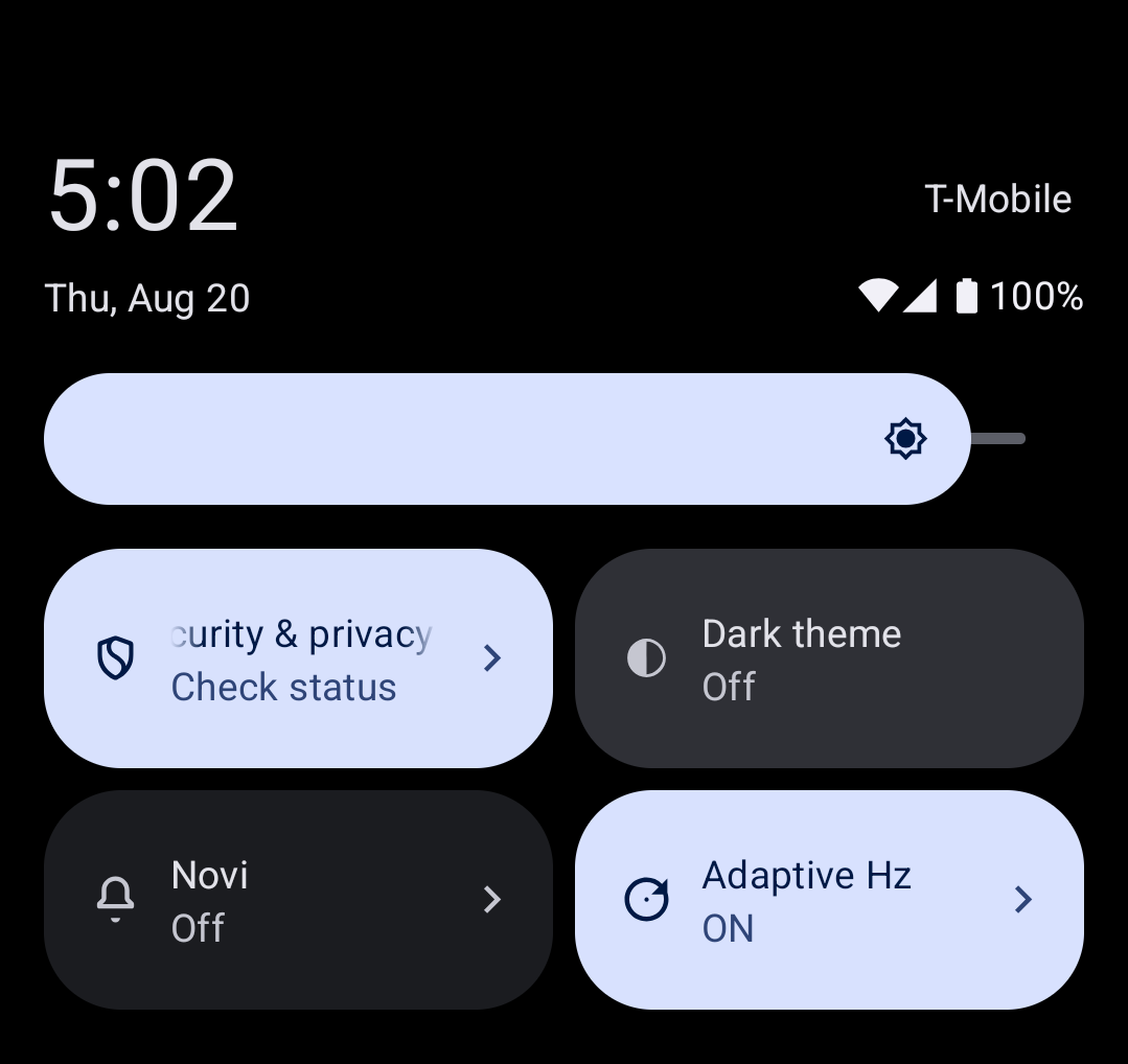 Adaptive Hz Quick Settings tile