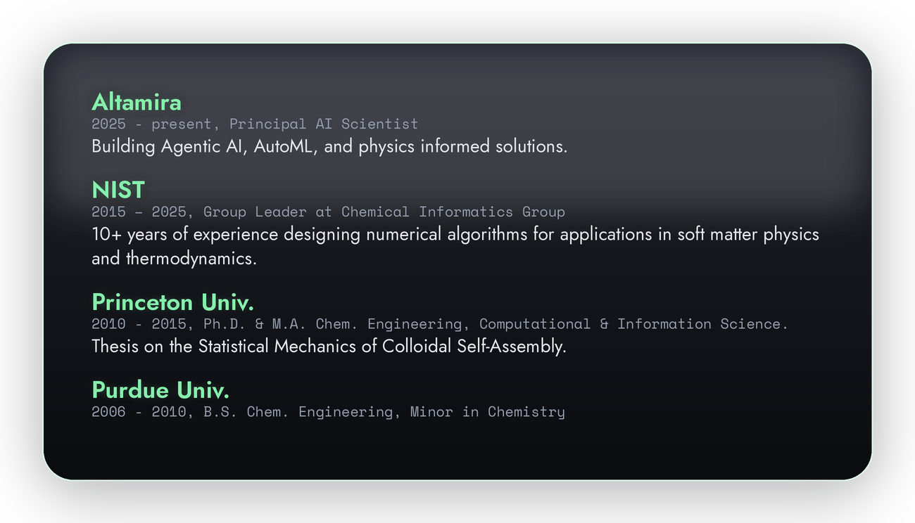 tl;dr — career and education timeline