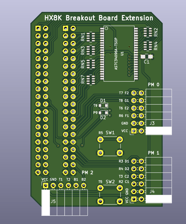 Hx8k breakout extension, from the project README