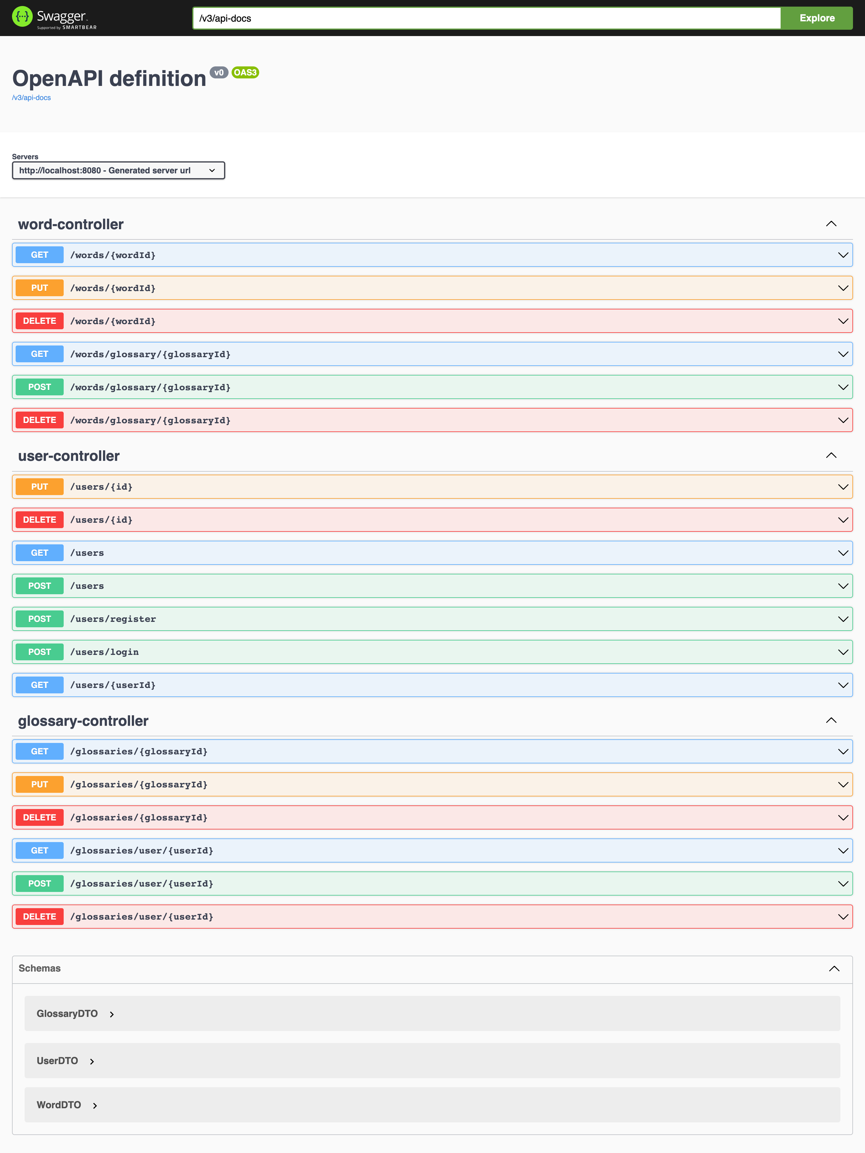 API in Swagger UI