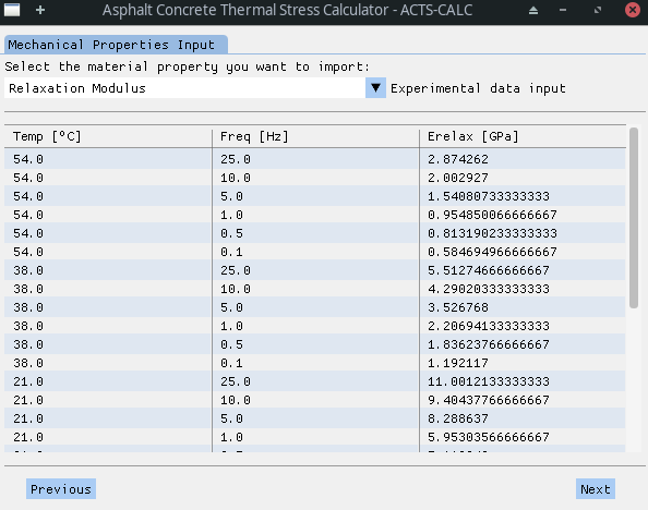 Relaxation Modulus Importation