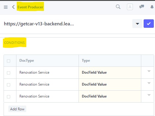 Conditions in Producer Document