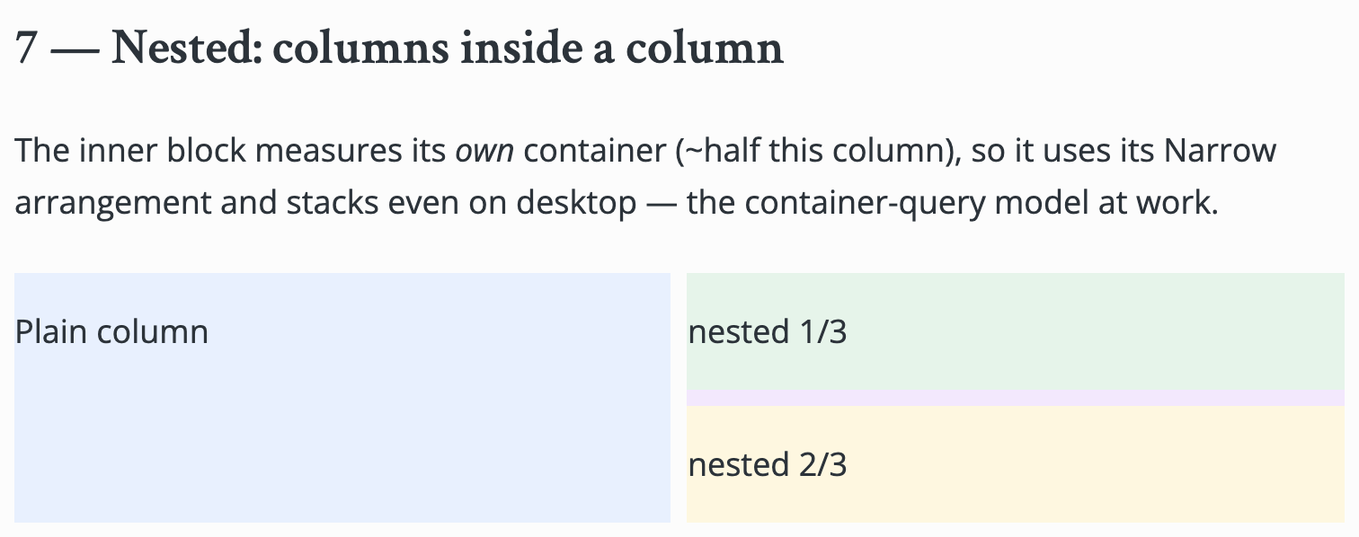 Nested columns measure their own container