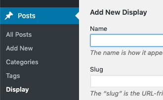 Display taxonomy menu