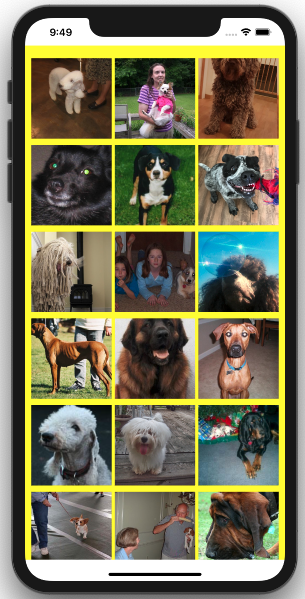 collection view of dog images