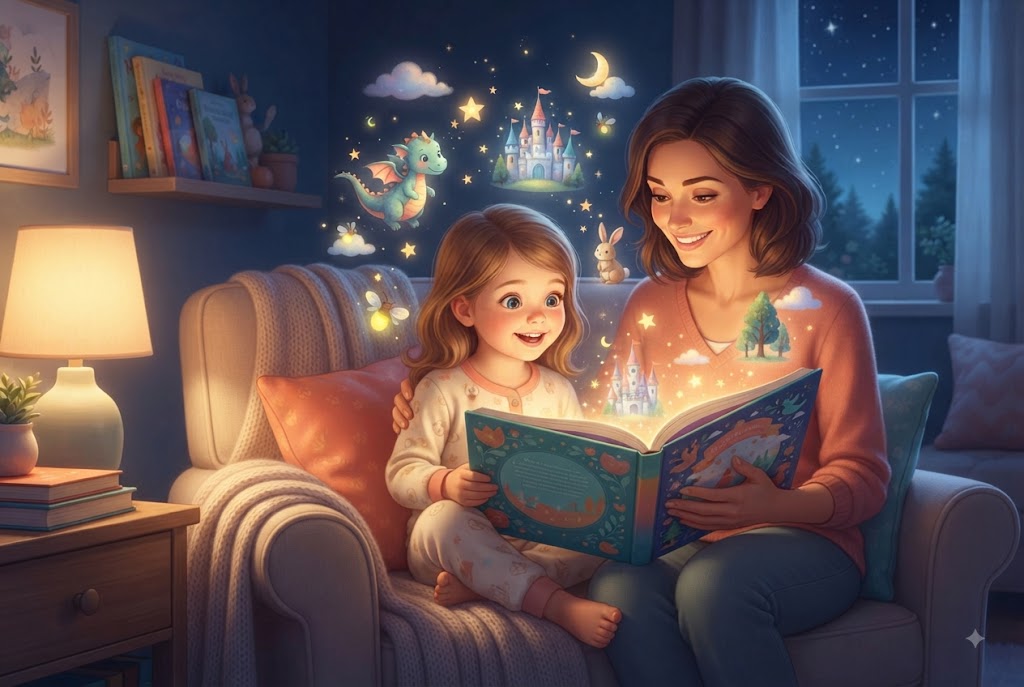 Childhood stories illustration