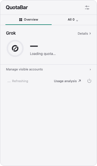 QuotaBar browser preview without provider credentials