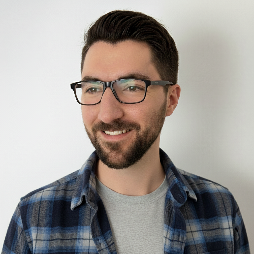 Professional close-up of a confident IT specialist