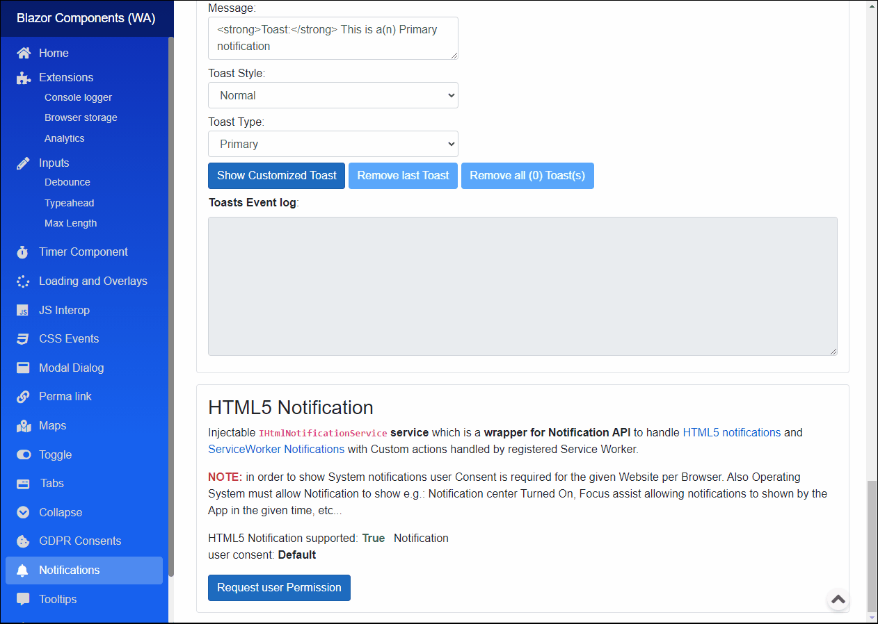HTML5 Notification demo