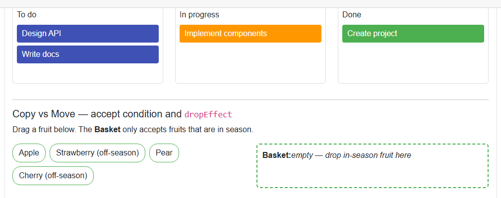 DragAndDrop demo