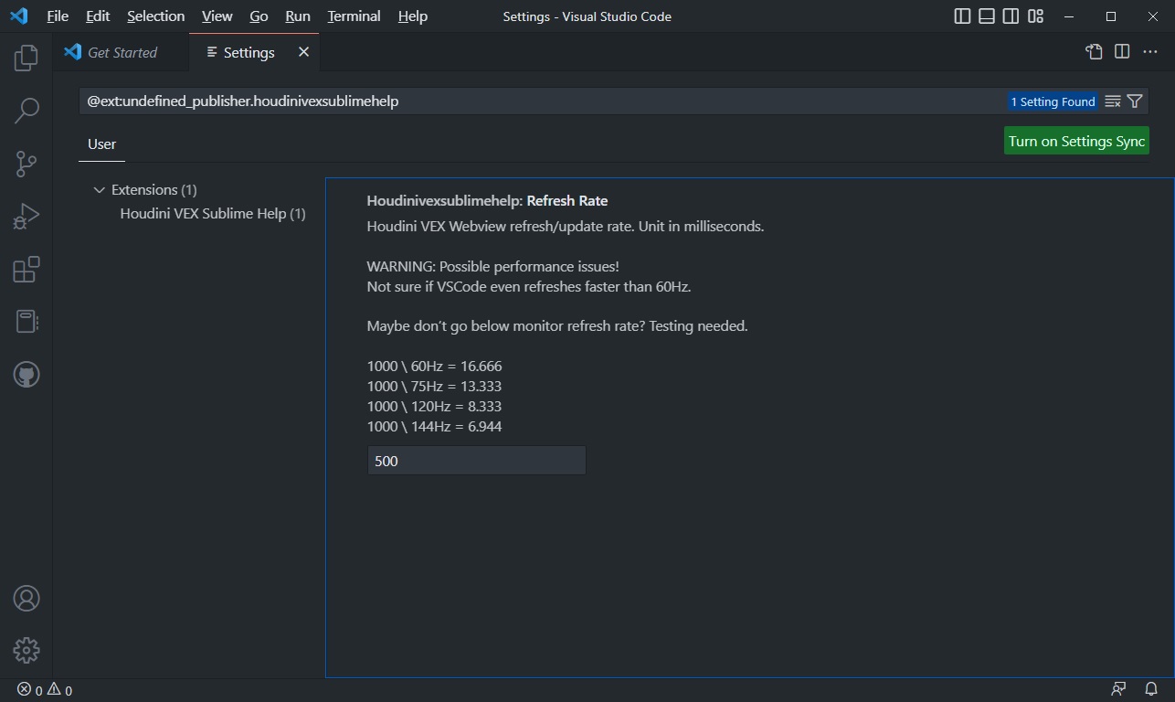 HoudiniVEX_Settings